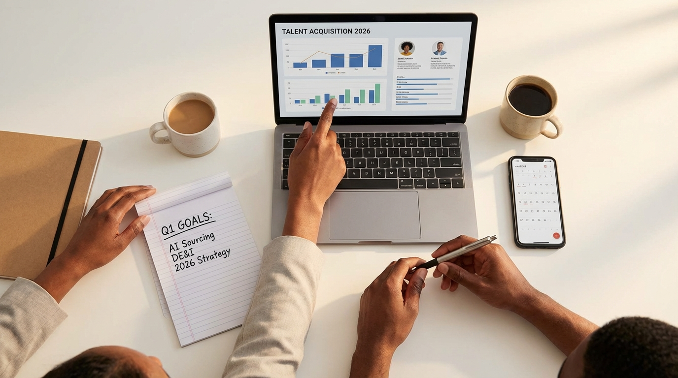 Recruitment consultants collaborating on recruitment strategies