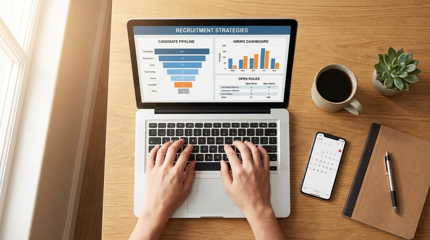 Infographic illustrating key HR recruitment strategies for 2026