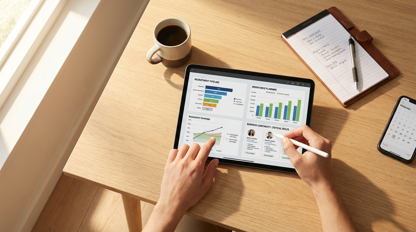 Diagram of business continuity planning components in staffing and recruitment