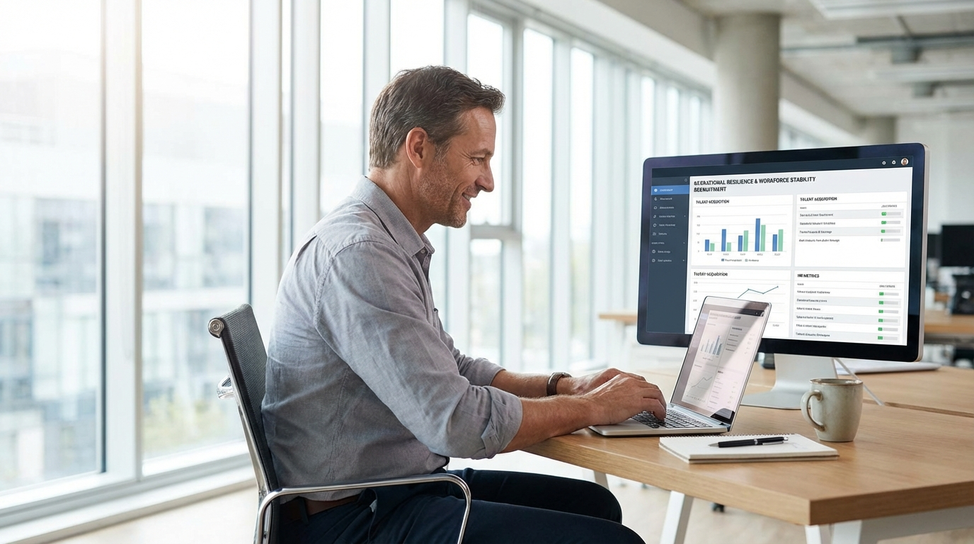 Conceptual illustration of operational resilience and workforce stability in recruitment